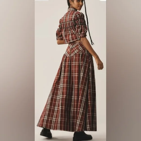 EUC....Anthropologie Maeve Drop Waist Taffeta Maxi Skirt Size 4 - Picture 11 of 11